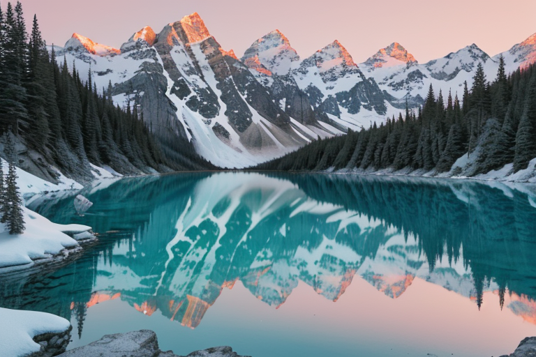 Alpine stillness at first light